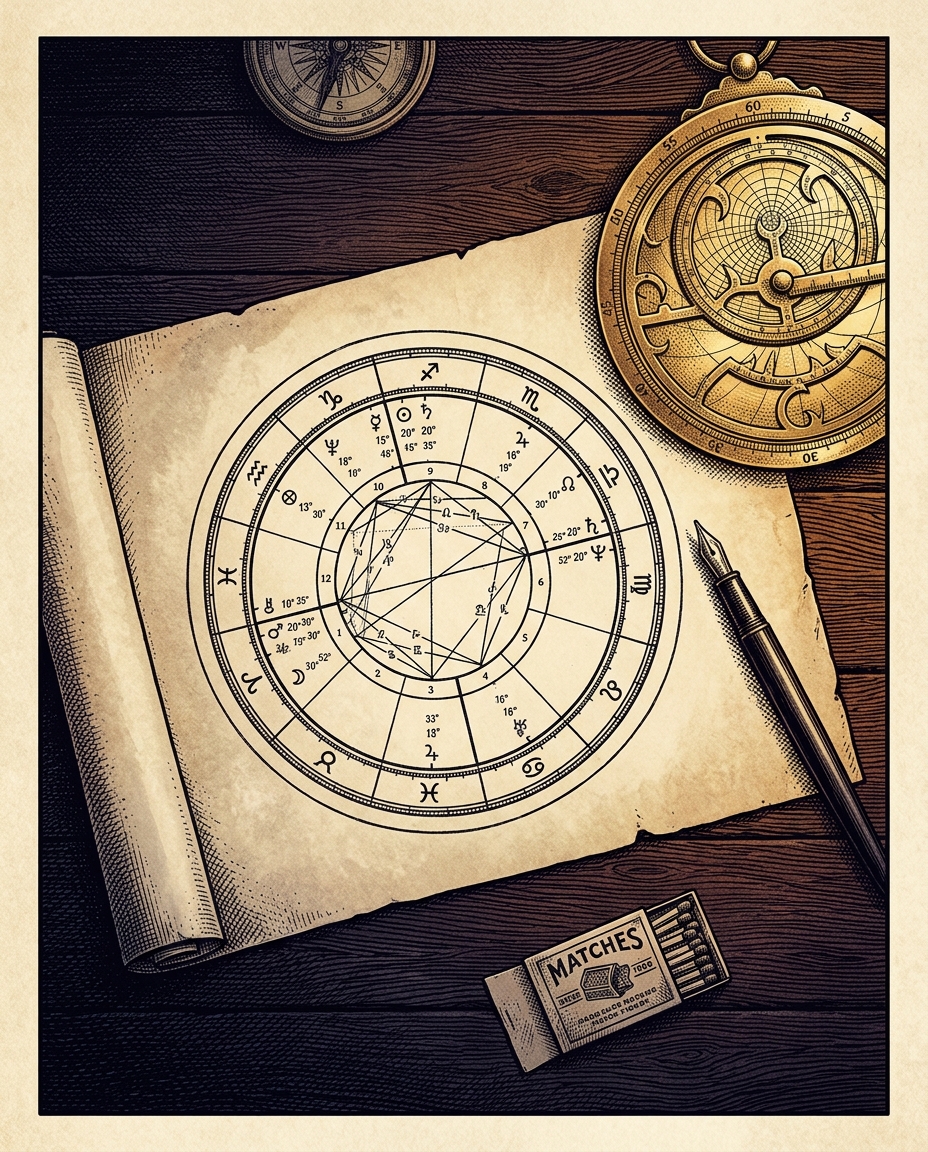 The Method — natal chart and astrolabe.